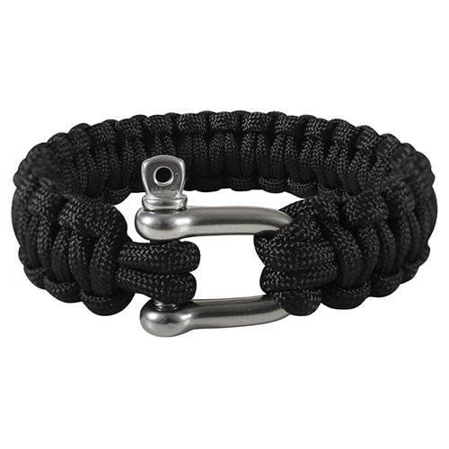 Náramek SURVIVAL PARACORD D-SHACKLE ČERNÝ