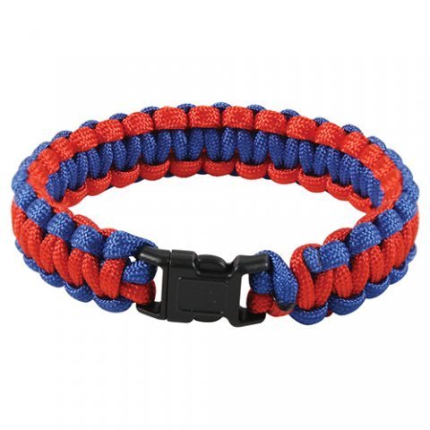 Náramek SURVIVAL PARACORD ČERVENÁ MODRÁ