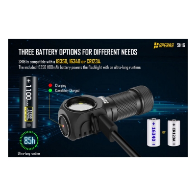 Svítilna čelová SPERAS SH16 dobíjecí 1650 lumenů