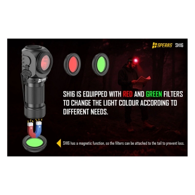 Svítilna čelová SPERAS SH16 dobíjecí 1650 lumenů