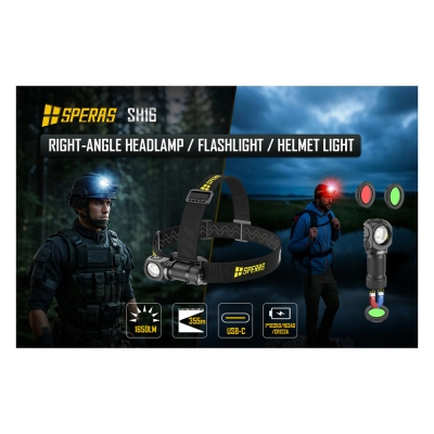 Svítilna čelová SPERAS SH16 dobíjecí 1650 lumenů