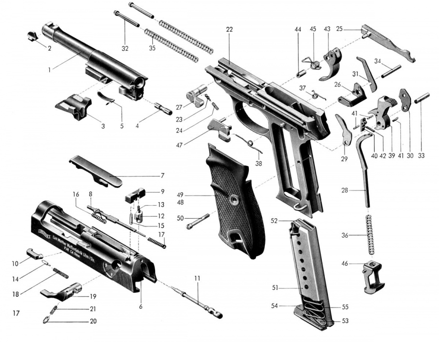 WALTHER P1 Pružina záchytu závěru